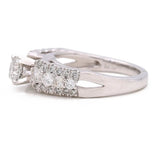 14K White Gold Modern Diamond Bridal with 1.33Tw Round Diamonds - Miral Jewelry