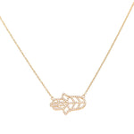 14K Women's Yellow Gold Fashion Necklace with Round Diamonds - Miral Jewelry