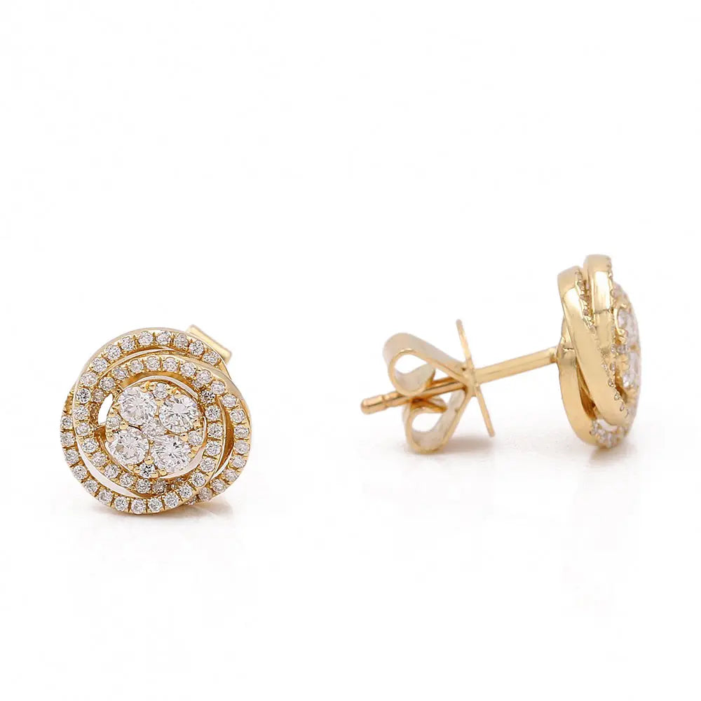 Stud Diamond Earrings With 0.70Tw Round Diamonds Miral Jewelry