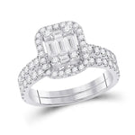 Baguette Diamond Bridal Wedding Ring Set 1-1/2 Cttw Miral Jewelry