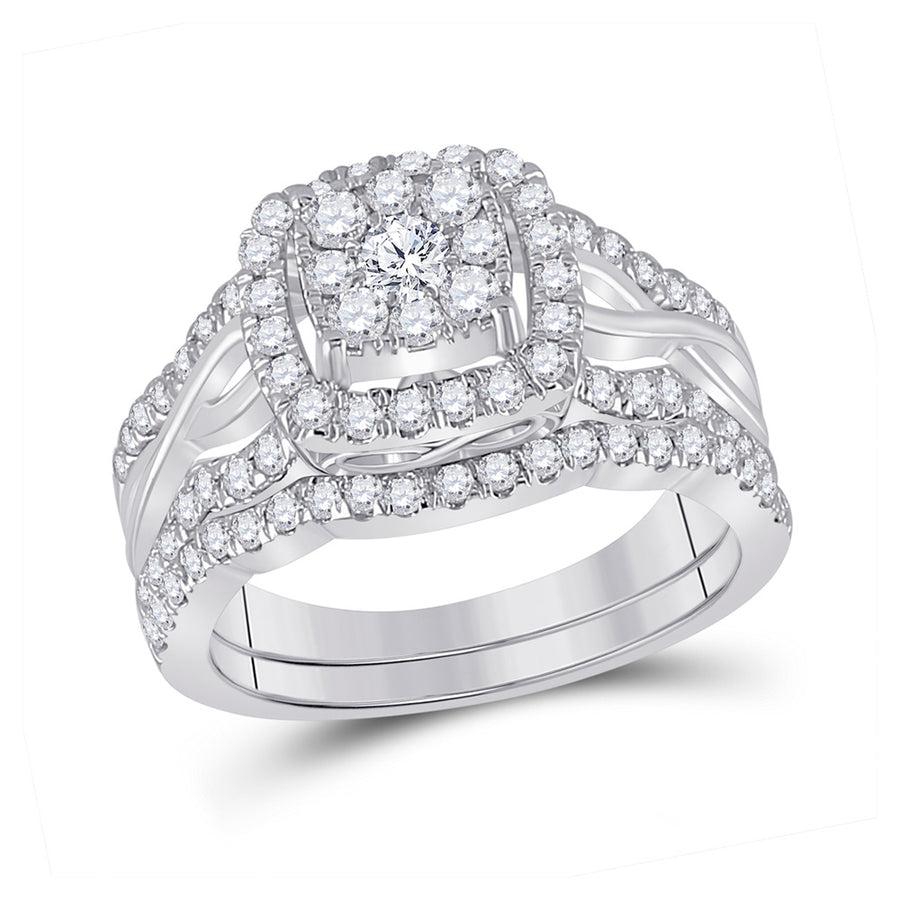 Round Diamond Bridal Wedding Ring Set 1 Cttw