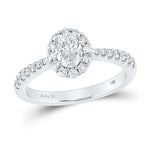 Oval Diamond Halo Bridal Engagement Ring 1 Cttw (Certified) Miral Jewelry