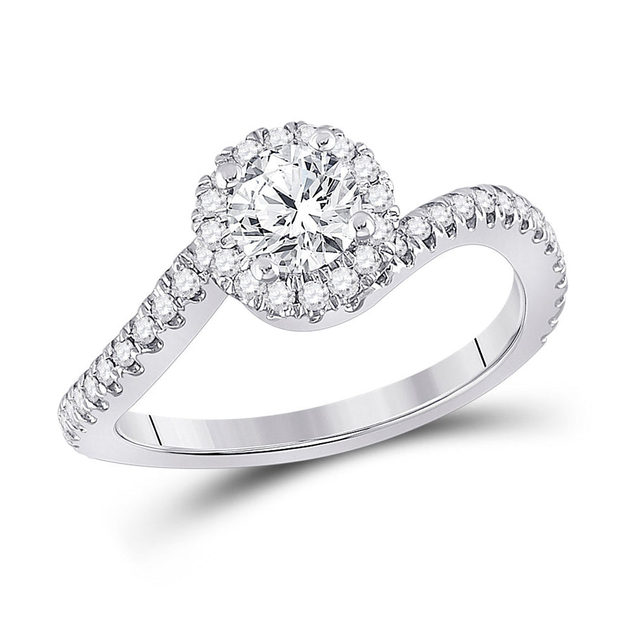 Round Diamond Halo Bridal Engagement Ring 1 Cttw (Certified)