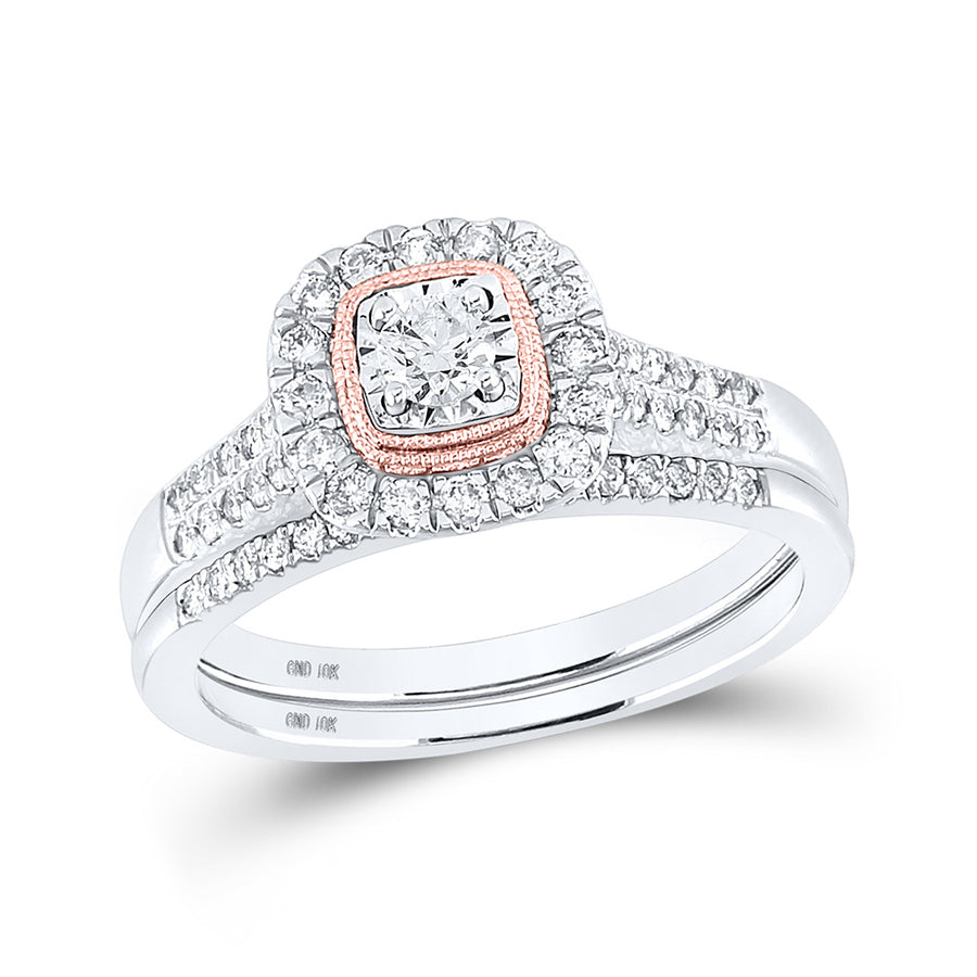 Round Diamond Bridal Wedding Ring Set 1/2 Cttw