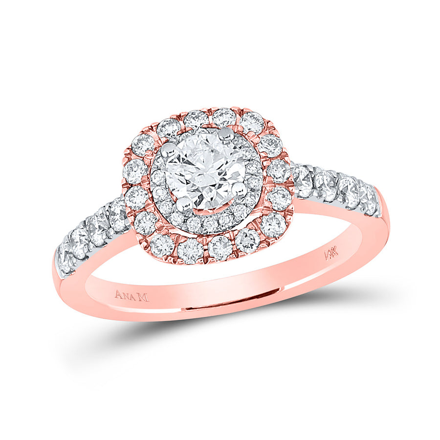 Round Diamond Halo Bridal Engagement Ring 1 Cttw