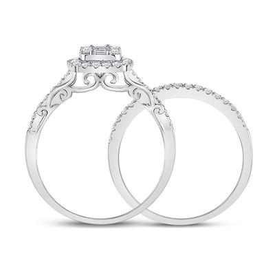 Baguette Diamond Bridal Wedding Ring Set 3/4 Cttw