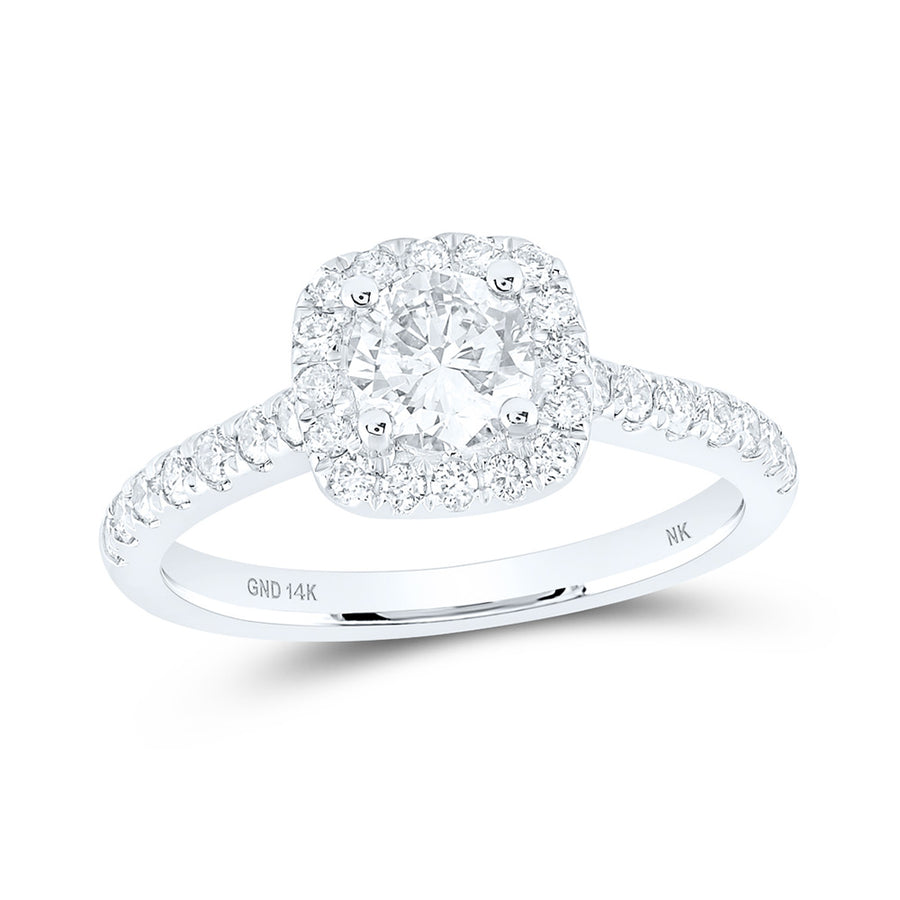 Round Diamond Halo Bridal Engagement Ring 1-1/3 Cttw (Certified)
