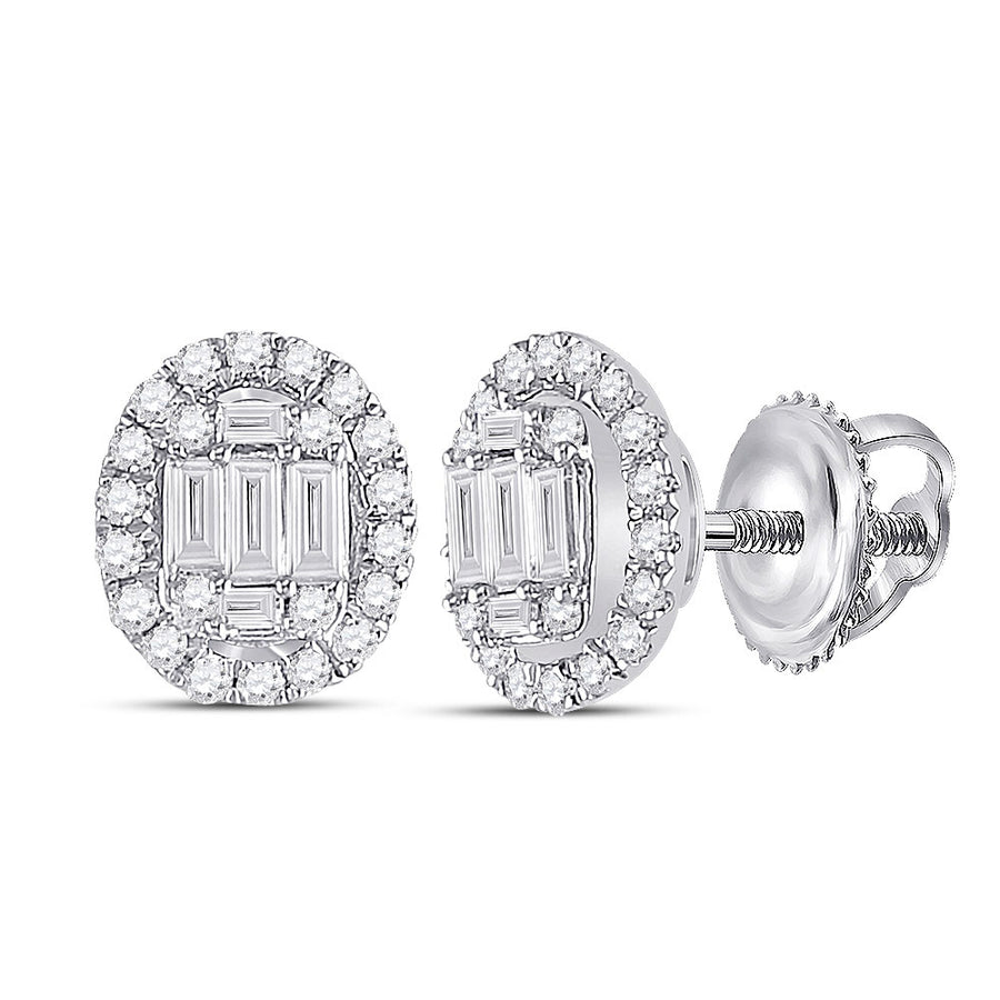 White Gold 14k Fashion Earrings With 0.37tw of Diamonds