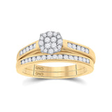 Round Diamond Cluster Bridal Wedding Ring Set 1/2 Cttw Miral Jewelry