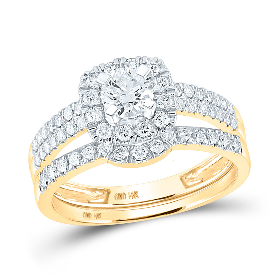 Round Diamond Solitaire Matching Wedding Ring Set