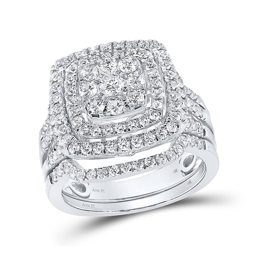 Round Diamond Bridal Wedding Ring Set 1-1/2 Cttw