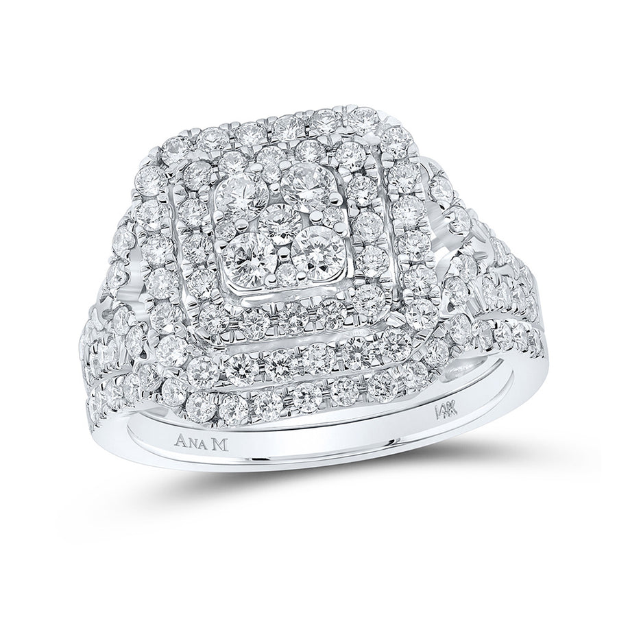 Round Diamond Bridal Wedding Ring Set 1-1/4 Cttw