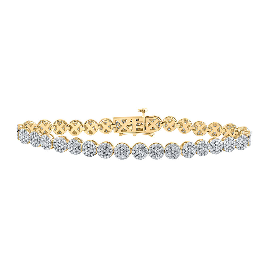 10k Yellow Gold Round Diamond Fashion Bracelet 2-1/3 Cttw