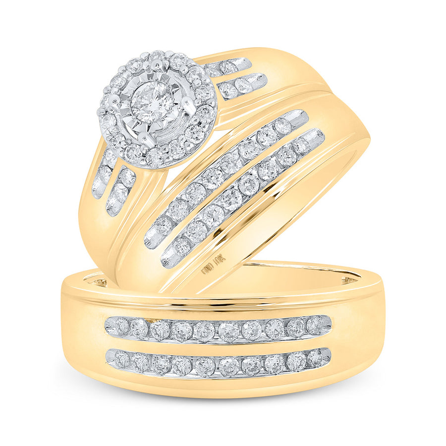 Round Diamond Matching Nicoles Dream Collection Wedding Ring Set 3/4 Cttw