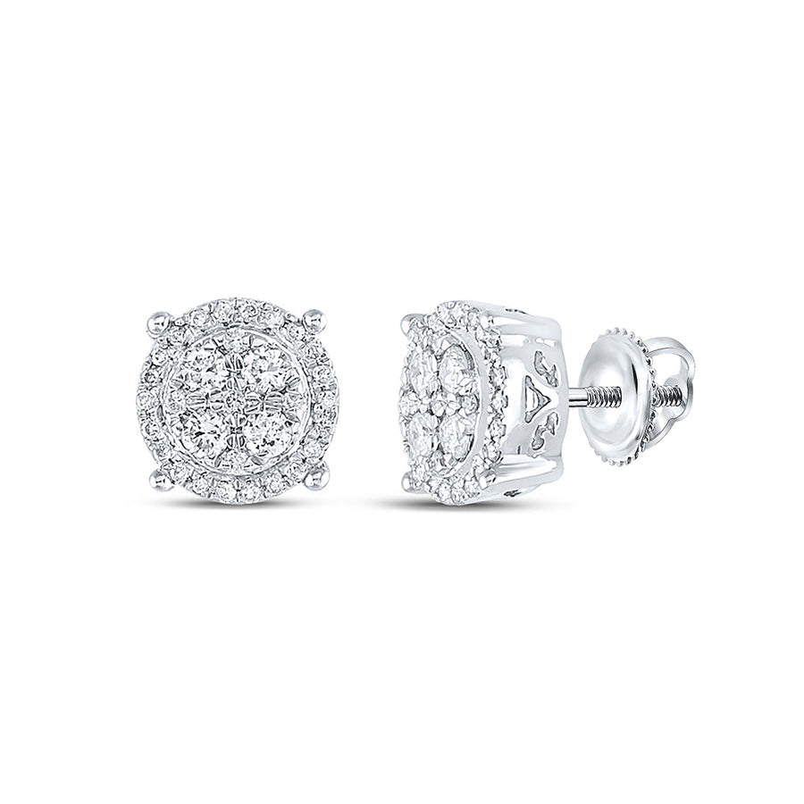 White Gold 10k Fashion Earrings With 0.50tw of Diamonds