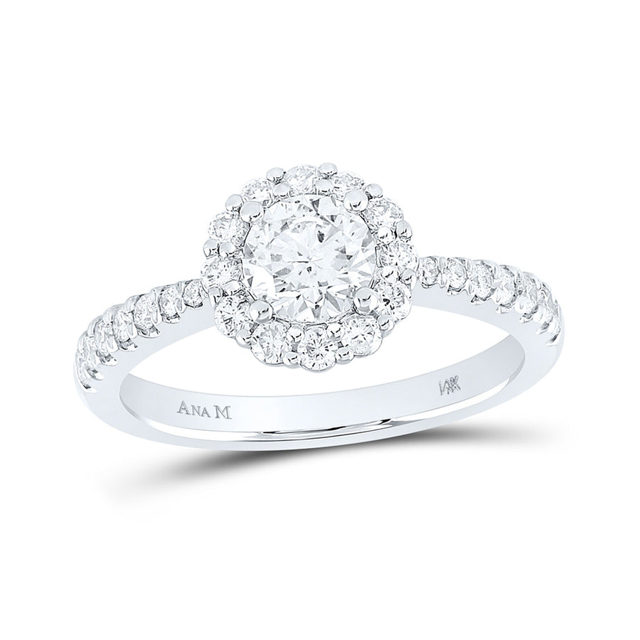 Round Diamond Halo Bridal Engagement Ring 1-1/5 Cttw (Certified)