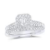 Diamond Halo Bridal Wedding Ring Set 1 Cttw (Certified) Miral Jewelry