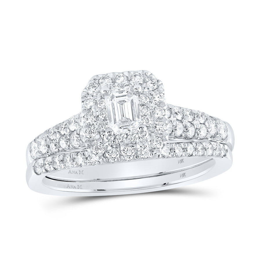 Diamond Halo Bridal Wedding Ring Set 1 Cttw (Certified)