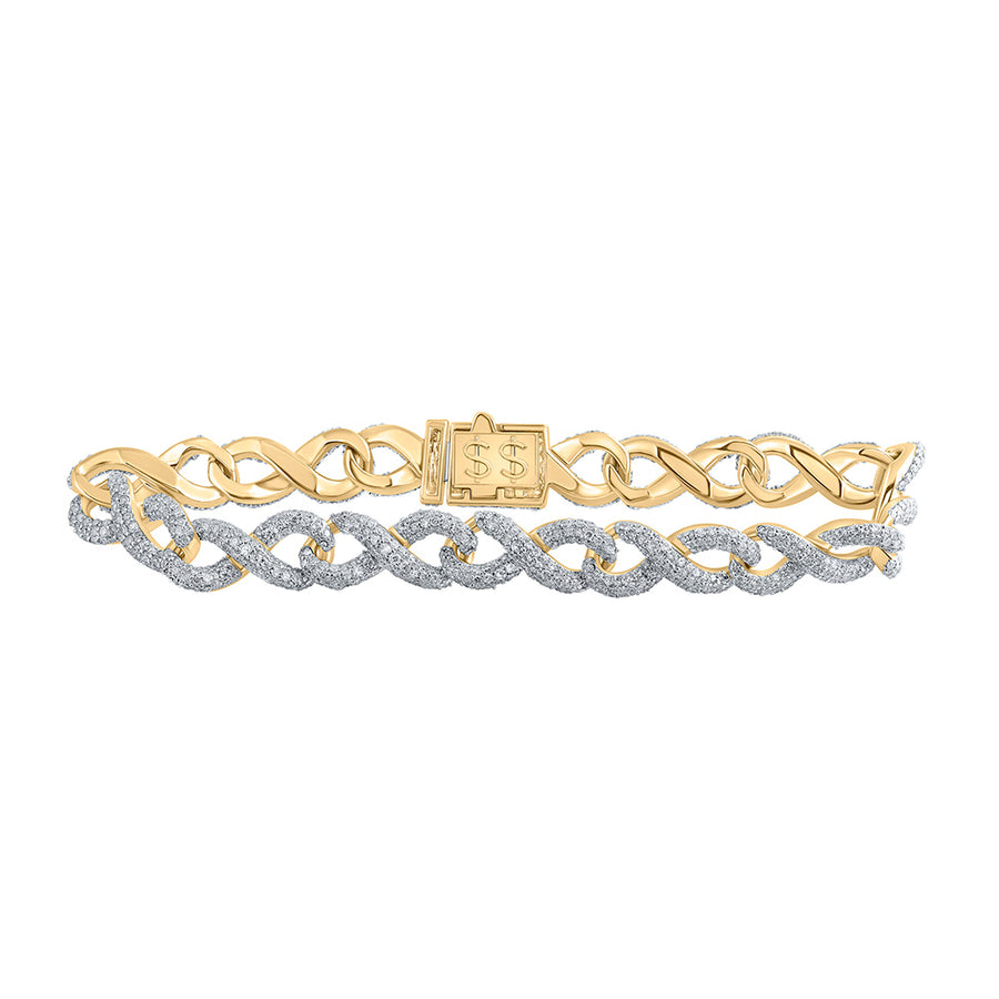 10k Yellow Gold Round Diamond Infinity Fashion Bracelet 5 Cttw