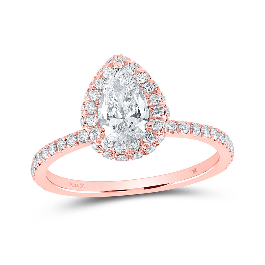 Pear Diamond Halo Nicoles Dream Collection Bridal Engagement Ring 1-1/4 Cttw (Certified)