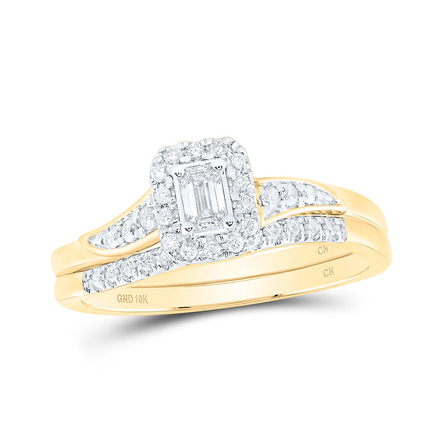 Round Diamond Oval Bridal Wedding Ring Set 5/8 Cttw
