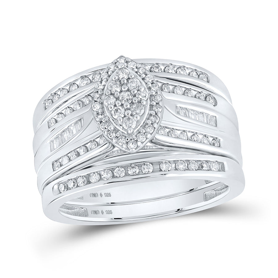 Round Diamond Bridal Wedding Ring Set 1/4 Cttw