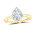 Pear Diamond Halo Bridal Engagement Ring 1/2 Cttw Miral Jewelry