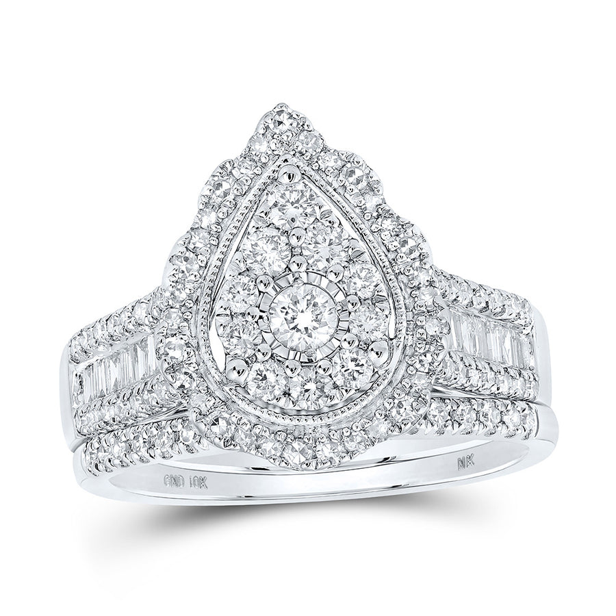 Pear-shape Bridal Nicoles Dream Collection Wedding Ring Set 1 Cttw