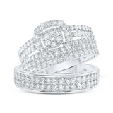 Round Diamond Cluster Matching Nicoles Dream Collection Wedding Ring Set Miral Jewelry