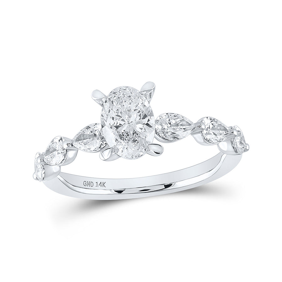 Oval Diamond Solitaire Bridal Engagement Ring 1-7/8 Cttw (Certified)