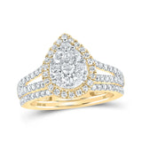 Round Diamond Nicoles Dream Collection Teardrop Bridal Wedding Ring Set 1 Cttw Miral Jewelry