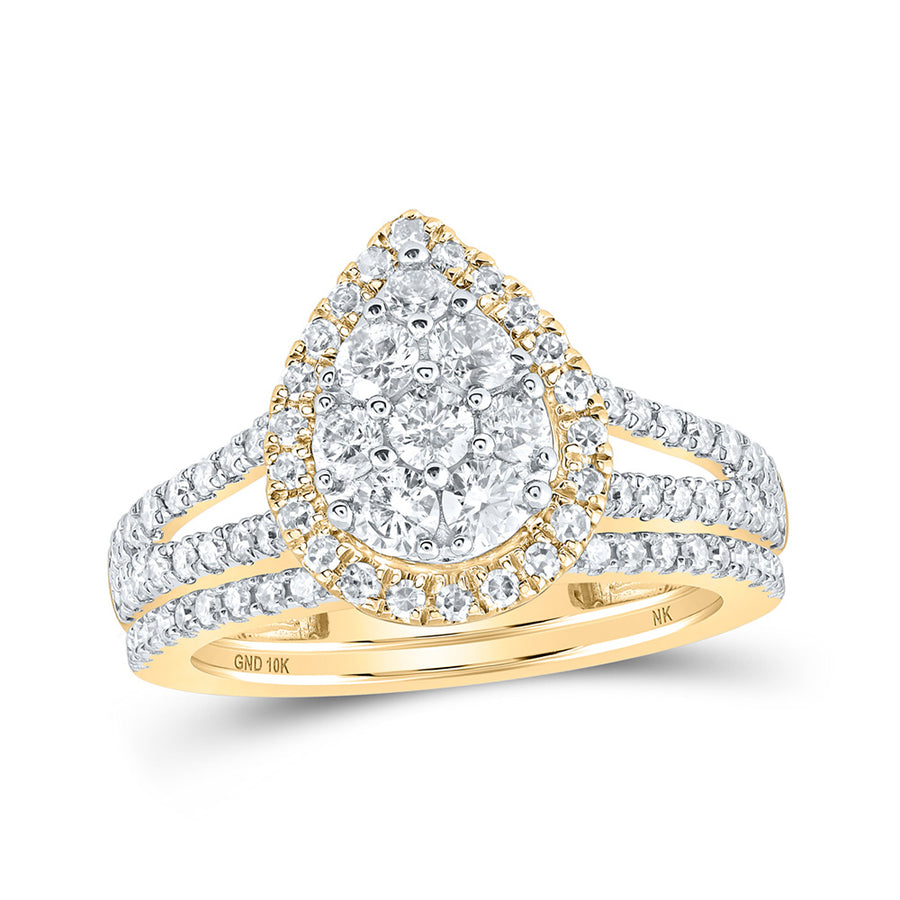 Round Diamond Nicoles Dream Collection Teardrop Bridal Wedding Ring Set 1 Cttw