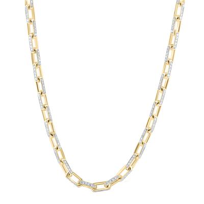 10k Yellow Gold Round Diamond 18-inch Anchor Link Nicoles Dream Collection Chain Necklace 10 Cttw