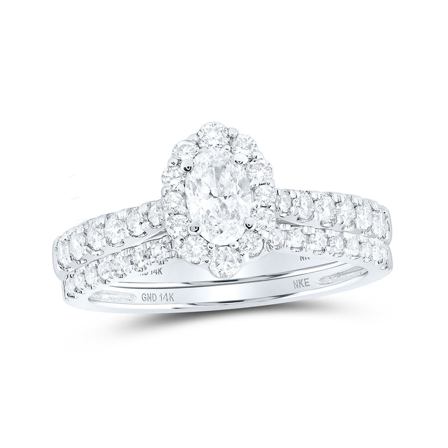 Nicole's Dream Collection Halo Bridal Wedding Ring Set 1 Cttw (Certified)