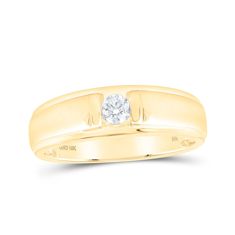 Round Diamond Solitaire Band Ring 1/4 Cttw