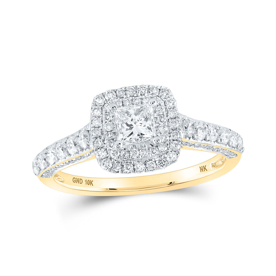 Princess Diamond Halo Bridal Engagement Ring 1 Cttw (Certified)