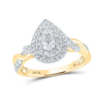 Pear Diamond Halo Bridal Engagement Ring 1 Cttw (Certified) Miral Jewelry