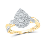 Pear Diamond Halo Bridal Engagement Ring 1 Cttw (Certified) Miral Jewelry