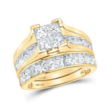 Princess Diamond Square Bridal Wedding Ring Set 3 Cttw Miral Jewelry