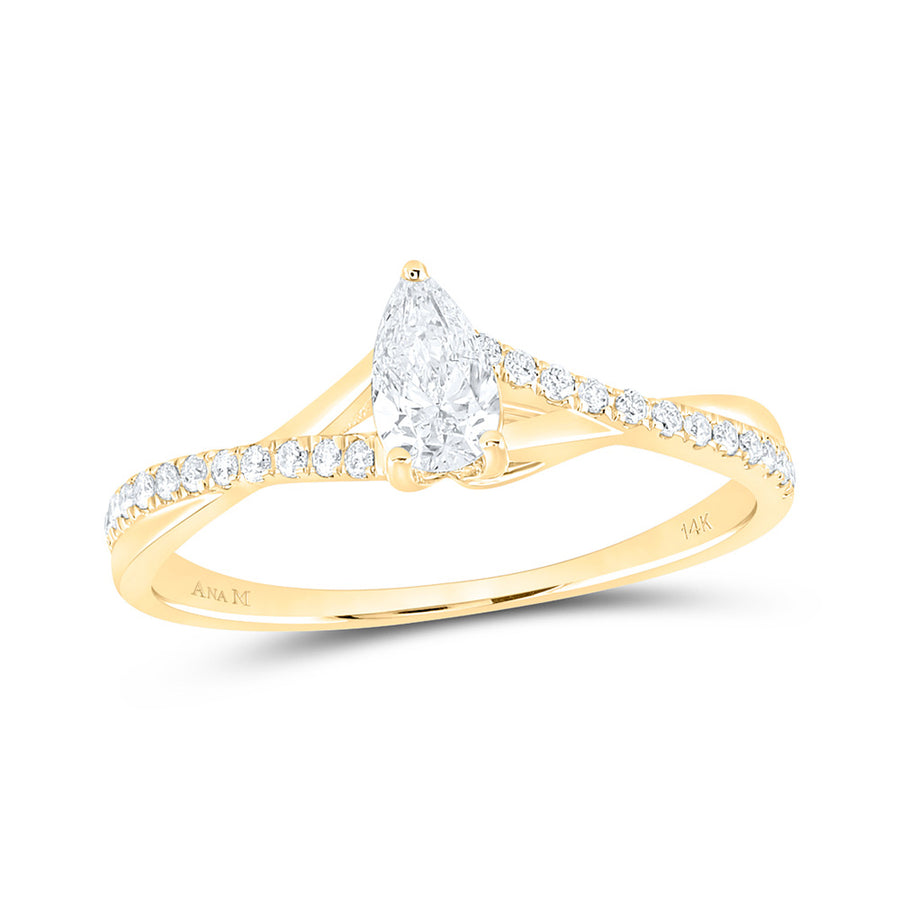 3/8ctw-dia Ana M 1/3ct-cpear Engagement Ring Cert