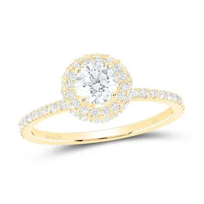 7/8ctw-dia Ana M 1/2ct-crd Engagement 1halo Ring Miral Jewelry