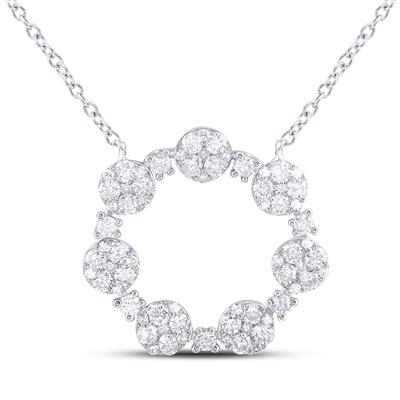 1ctw-dia Nk Fashion Round Shape Necklace(18 Inch)