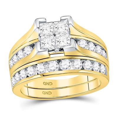 Princess Diamond Bridal Wedding Ring Set 2 Cttw