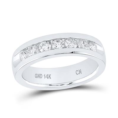 Round Diamond Wedding Channel Band Ring