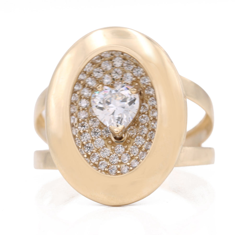 Yellow Gold 14k Fashion Ring With White Cz