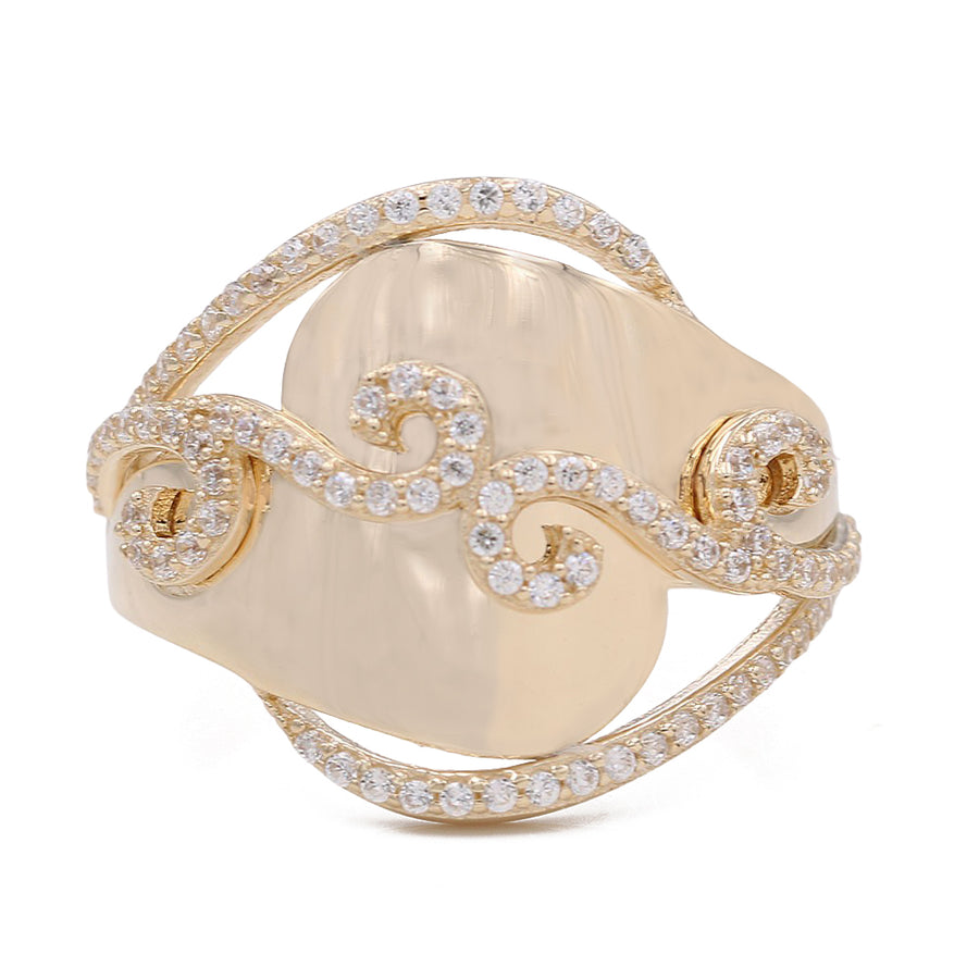 Yellow Gold 14k Fashion Ring With  Cz