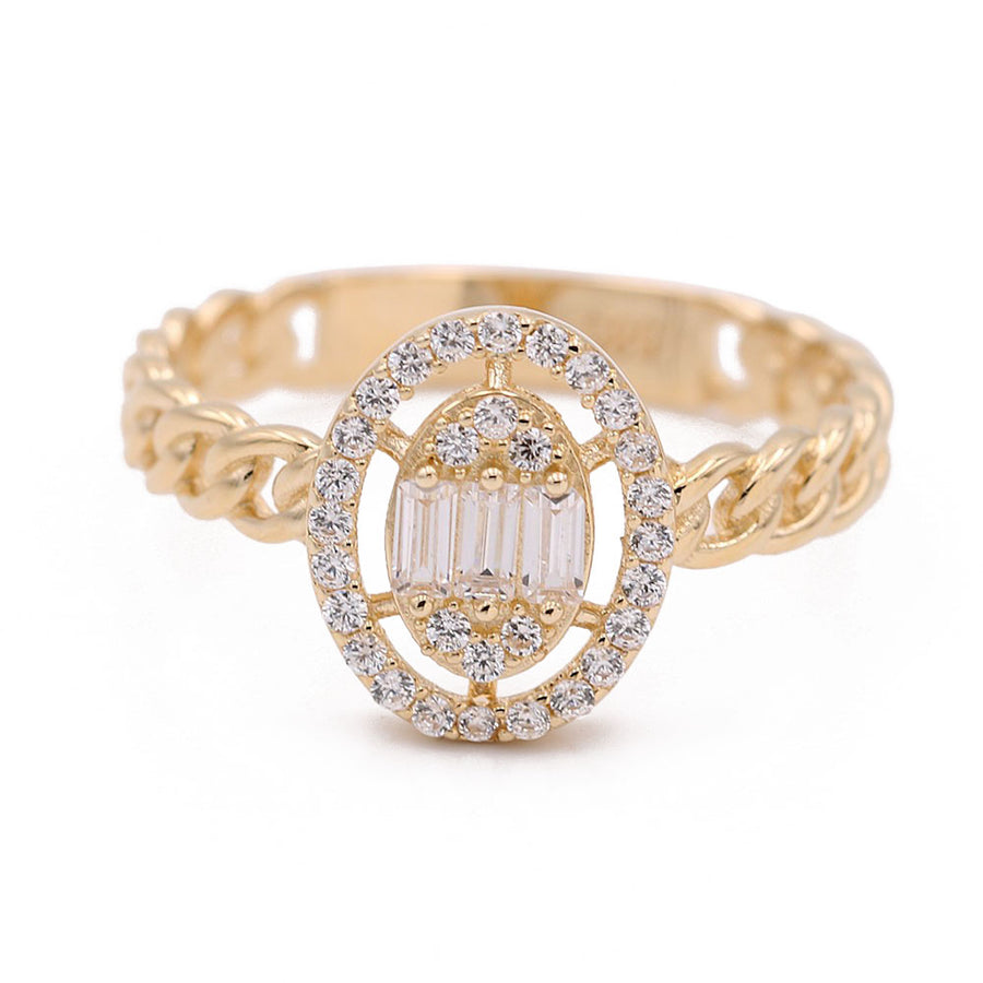 14k Yellow Gold Engagement Ring With Cz