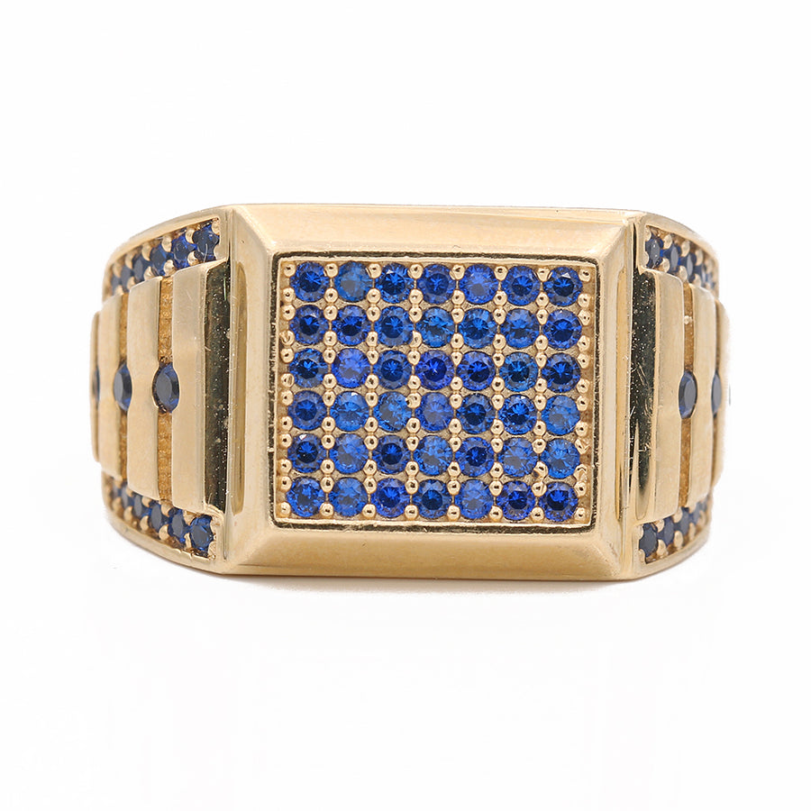 Yellow Gold 14k Fashion Ring with Blue Stone