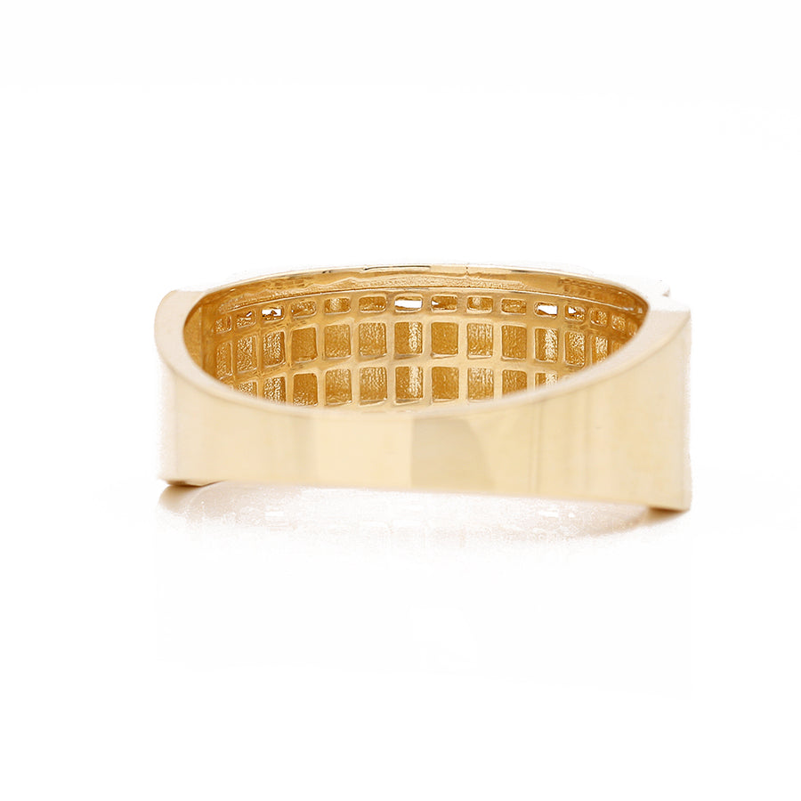 A Miral Jewelry men's Yellow Gold 10k Fashion Ring with a square design.