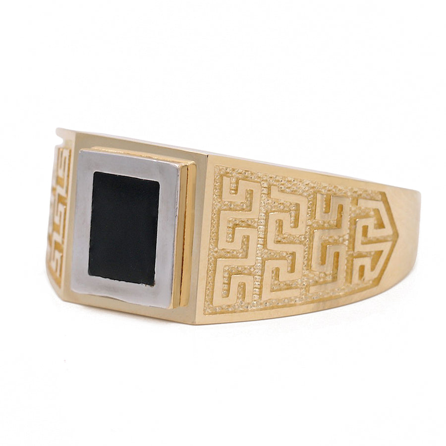 A Miral Jewelry Yellow Gold 14k Fashion Ring With Onyx.